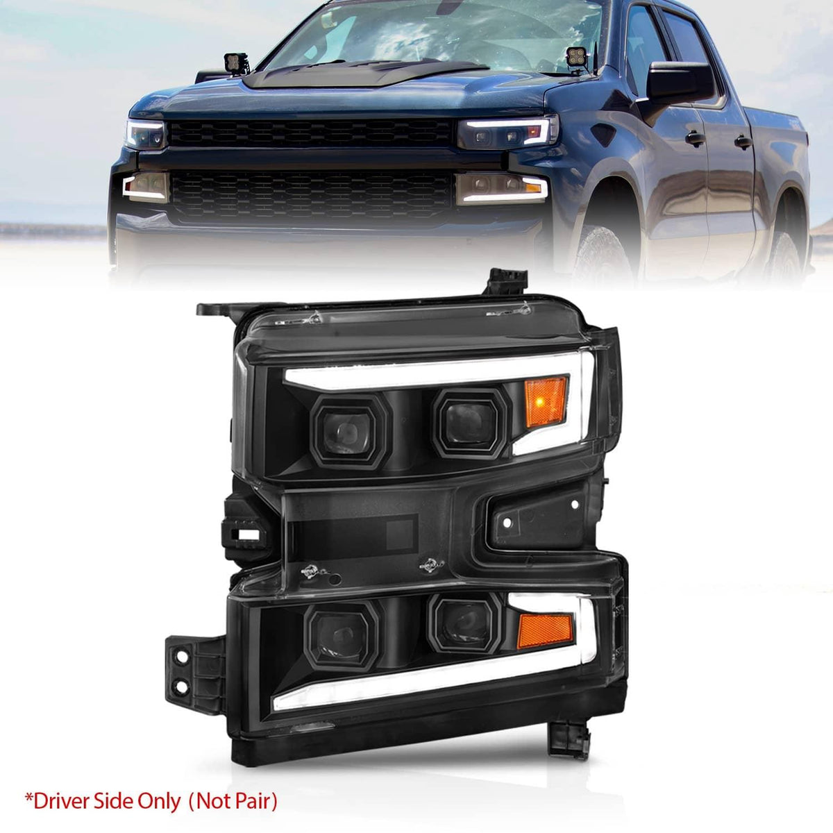LED PROJECTOR HEADLIGHTS 19-21 CHEV 1500(DRIVER SIDE ONLY)
