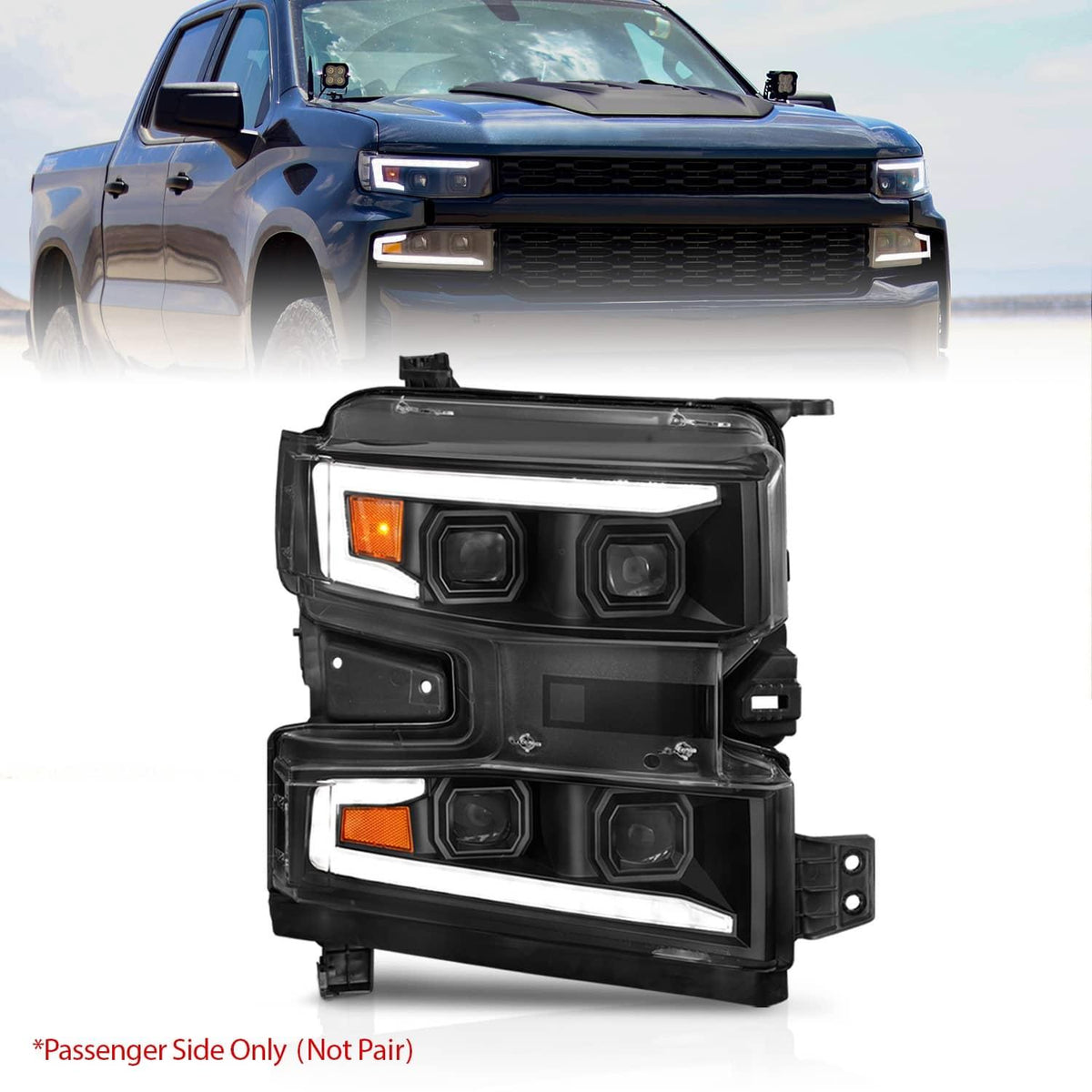 LED PROJECTOR HEADLIGHTS 19-21 CHEV 1500(PASSENGER SIDE ONLY)