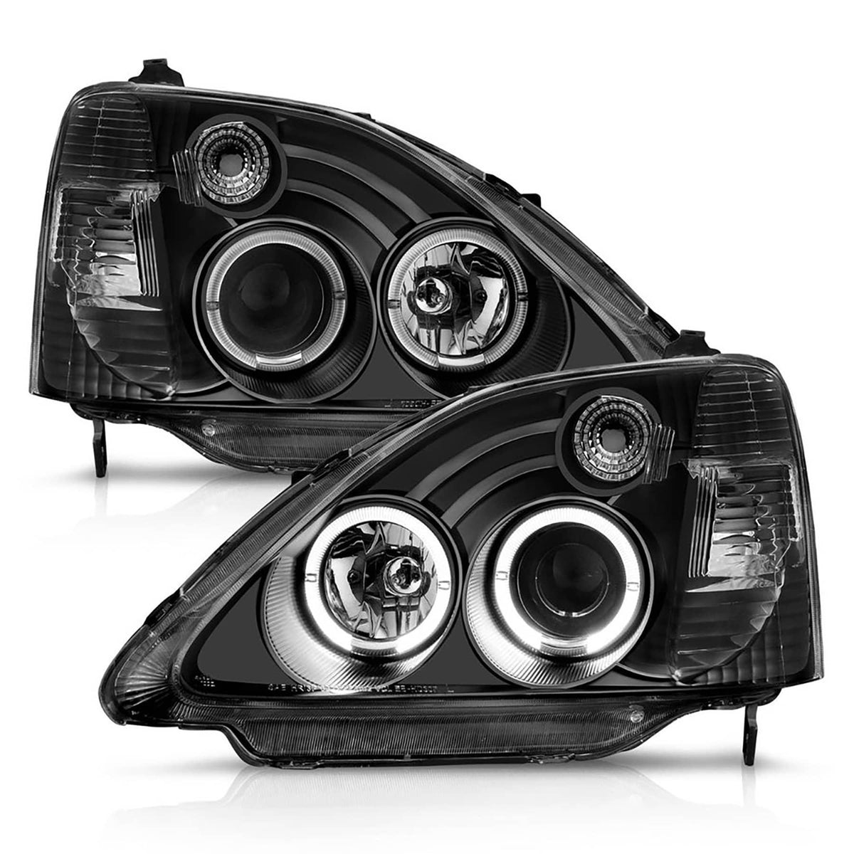 PROJECTOR HEADLIGHTS W/ HALO BLACK HOUSING | 2002-2003 CIVIC