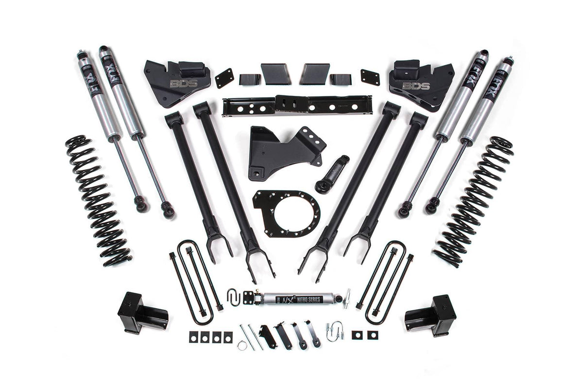 6" 4-LINK LIFT KIT W/ FOX 2.0 SHOCKS & ADD-A-LEAFS 17-19 S/DUTY 4WD DIESEL