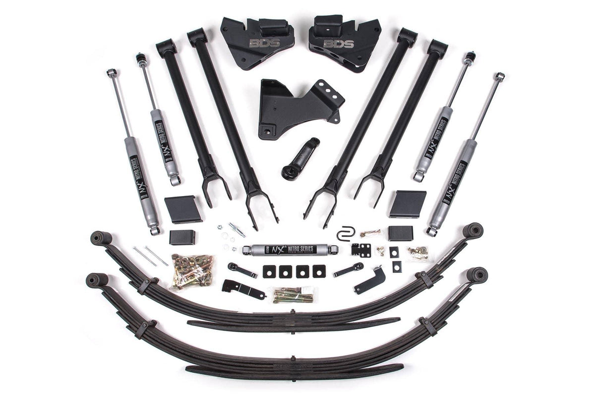 4" 4-LINK LIFT KIT W/ NX2 SHOCKS & LEAF SPRINGS 17-19 S/DUTY 4WD GAS