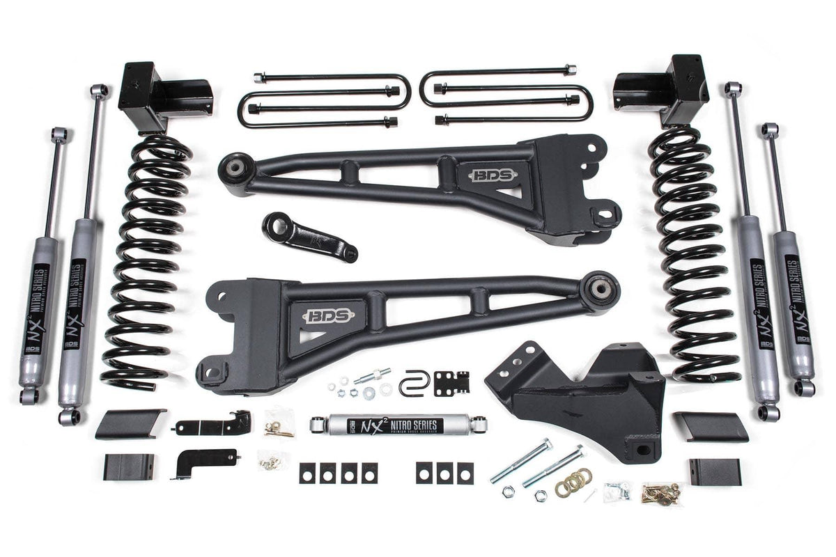 4" RADIUS ARM LIFT KIT W/ NX2 SHOCKS 20-22 F-350 DUALLY 4WD DIESEL
