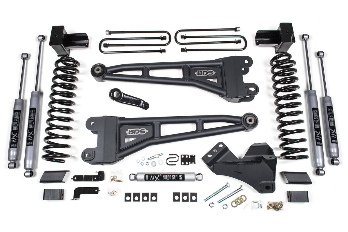 4" RADIUS ARM LIFT KIT W/ NX2 SHOCKS 17-19 F-350 4WD DUALLY GAS