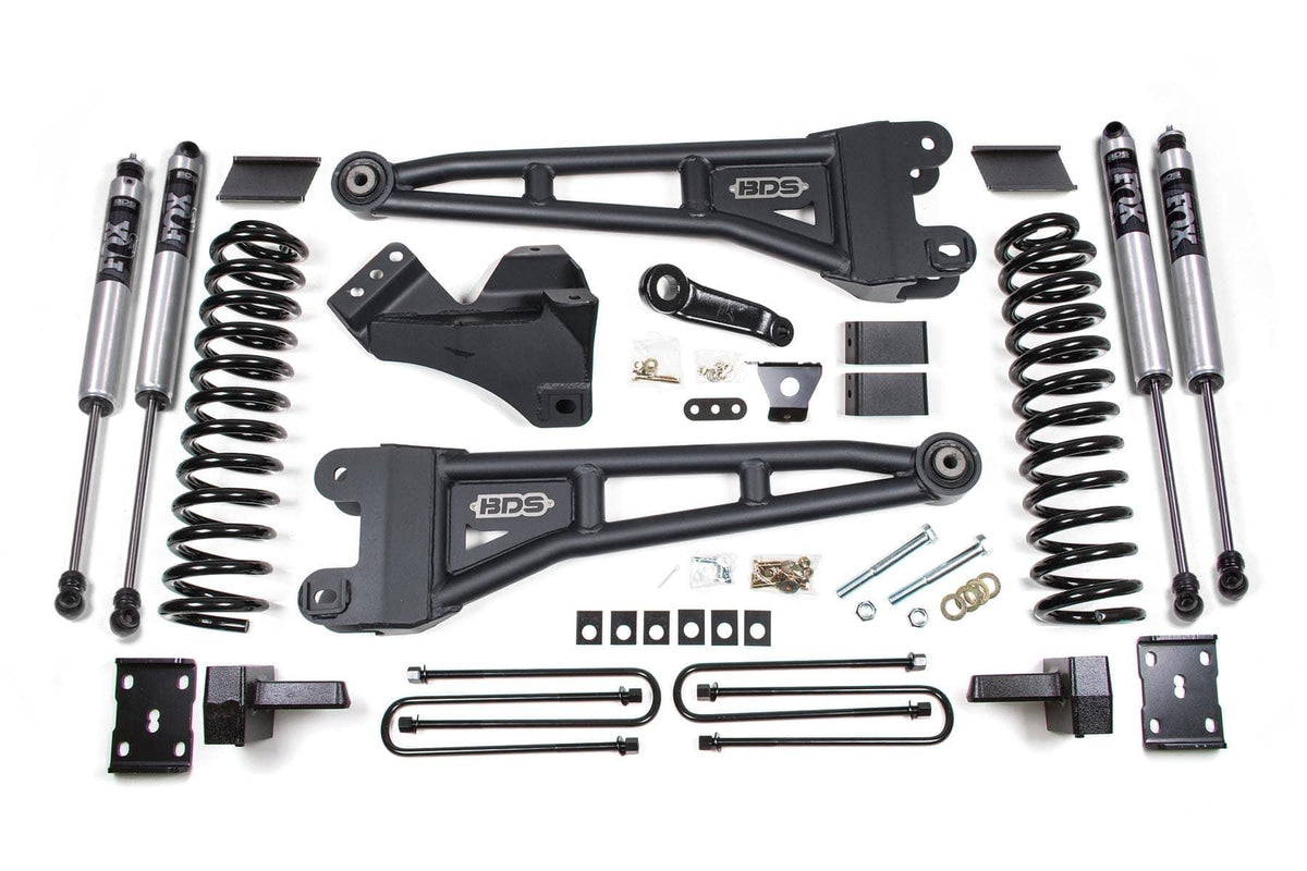 4" RADIUS ARM LIFT KIT W/ FOX 2.0 SHOCKS W/ 5" LIFT BLOCK KIT 11-16 S/DUTY