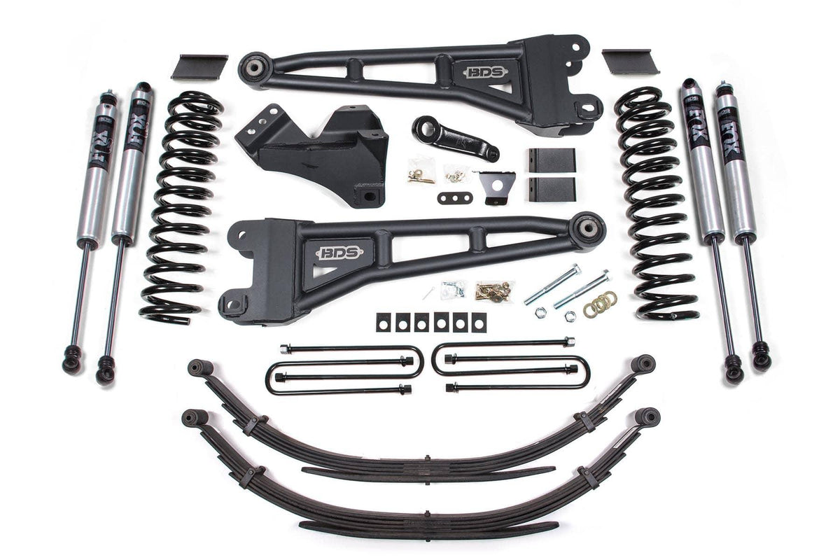 4" RADIUS ARM LIFT KIT W/ FOX 2.0 SHOCKS W/ LEAF SPRINGS 11-16 S/DUTY 4WD DIESEL
