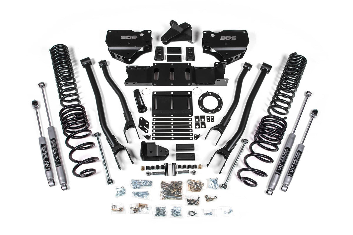 4" 4-LINK LIFT KIT W/ NX2 SHOCKS 19-26 RAM 2500 GAS W/ 6-BOLT T-CASE