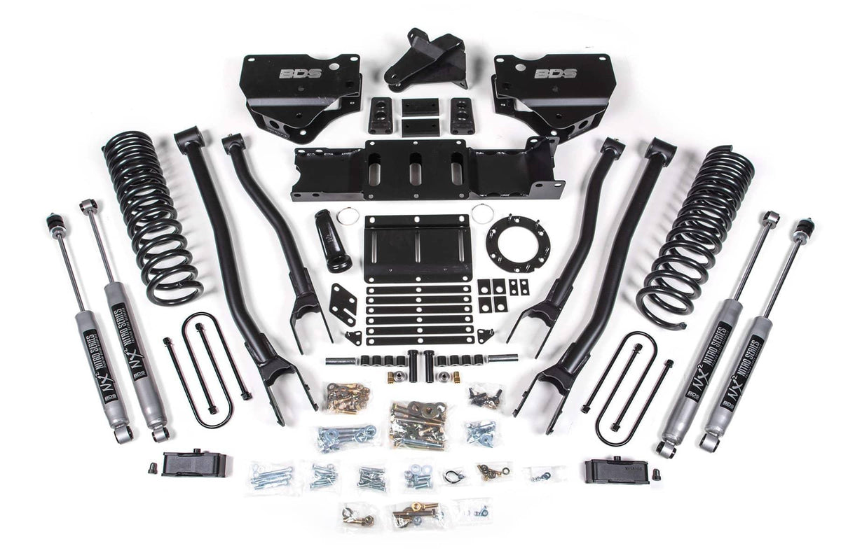 4" 4-LINK LIFT KIT 19-24 RAM 3500 GAS W/ OVERLOADS W/ 6-BOLT T-CASE