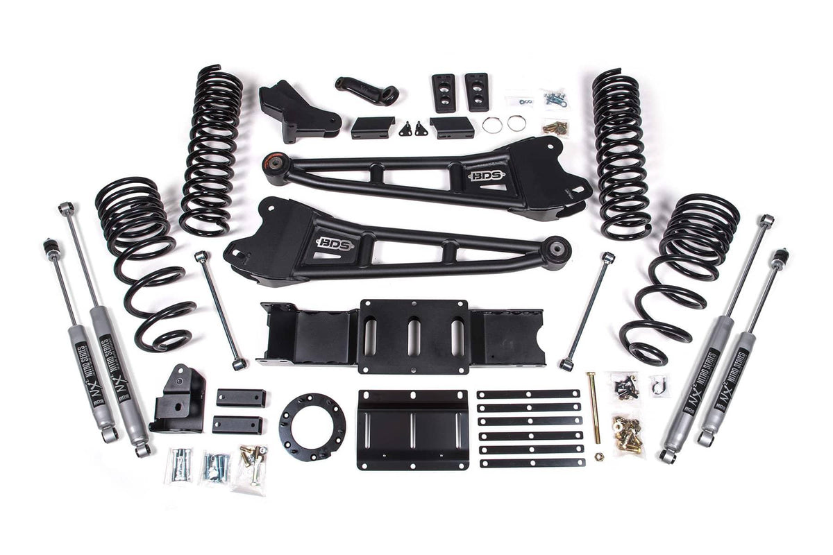 4" RADIUS ARM LIFT KIT /W FOX 2.0 SHOCKS 19-26 RAM 2500 GAS W/ 6-BOLT T-CASE