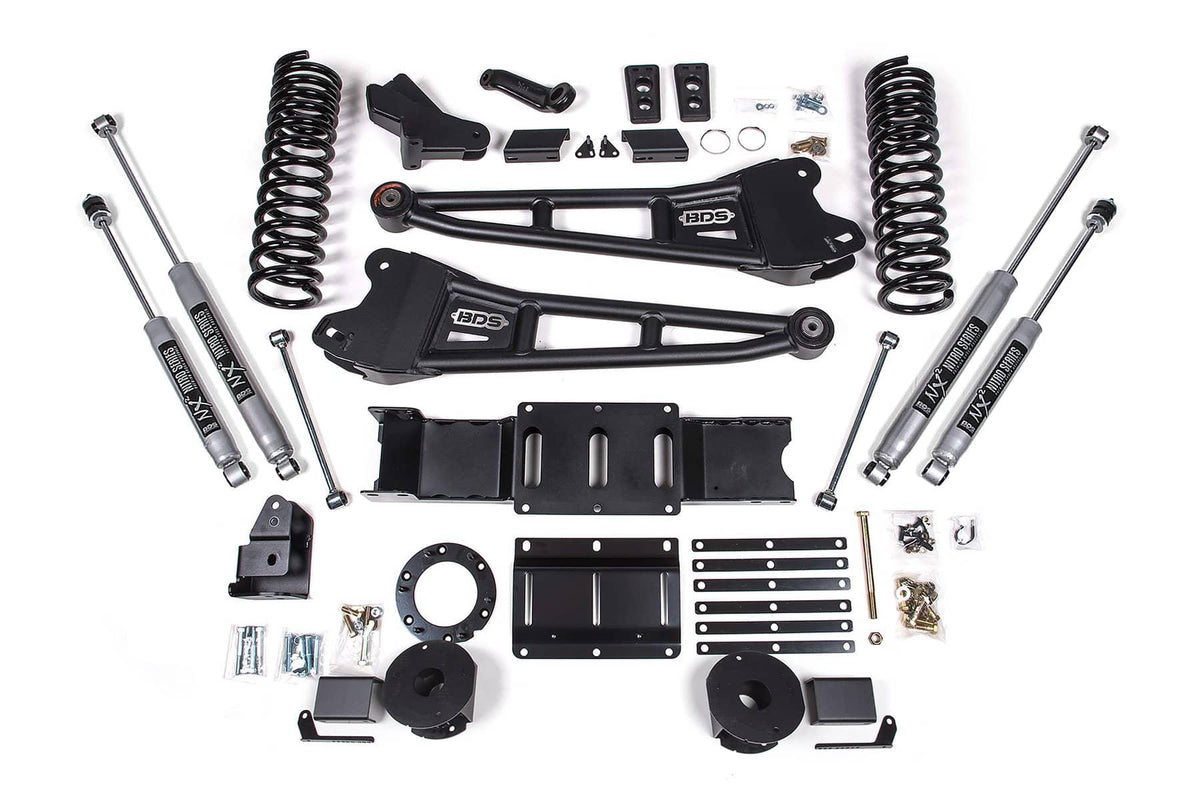 4" RADIUS ARM LIFT KIT W/ NX2 SHOCKS 19-24 RAM 2500 4WD GAS W/ OE AIR RIDE