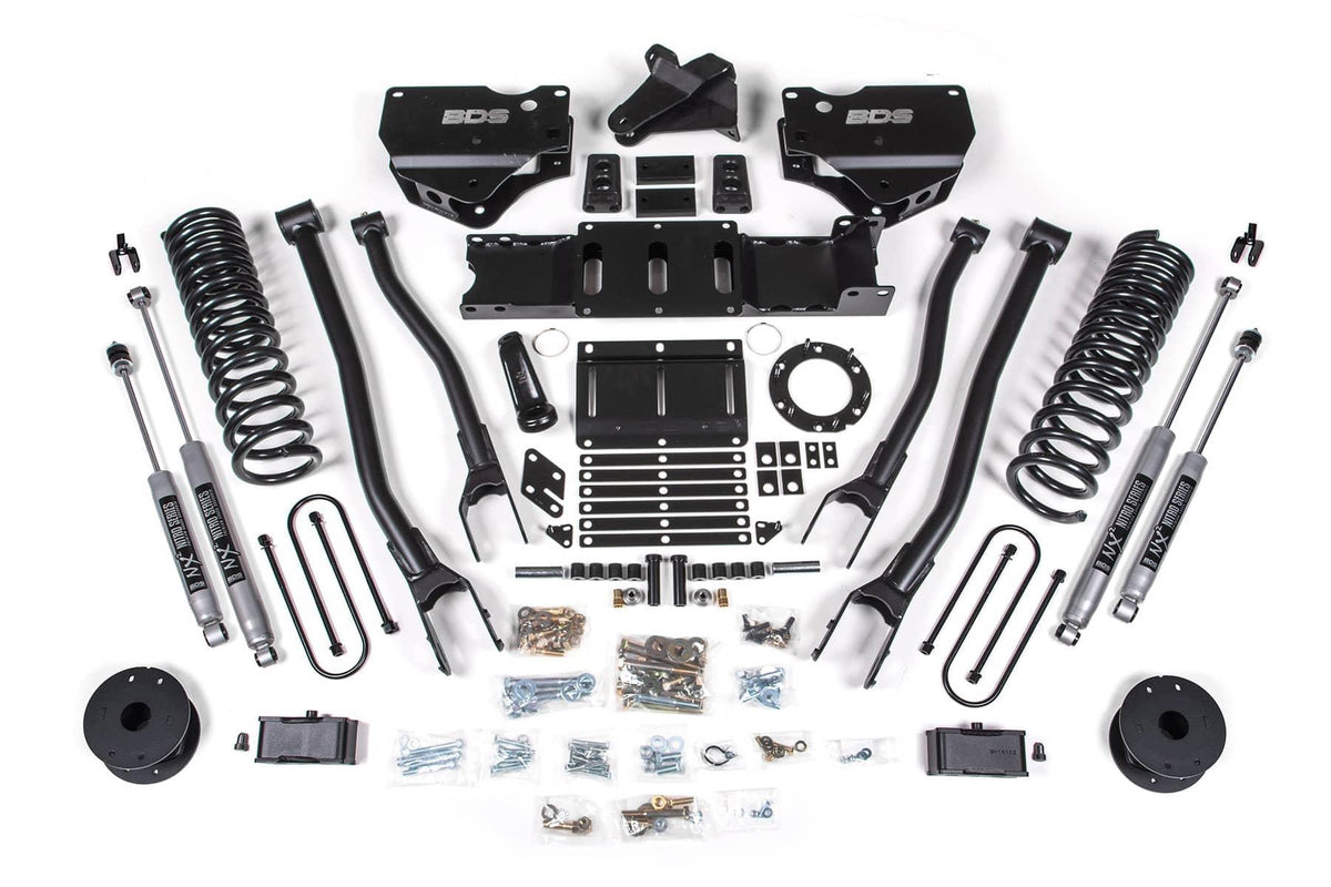 4" 4-LINK LIFT KIT 19-24 RAM 3500 4WD GAS W/ AIR RIDE W/ 6-BOLT T-CASE
