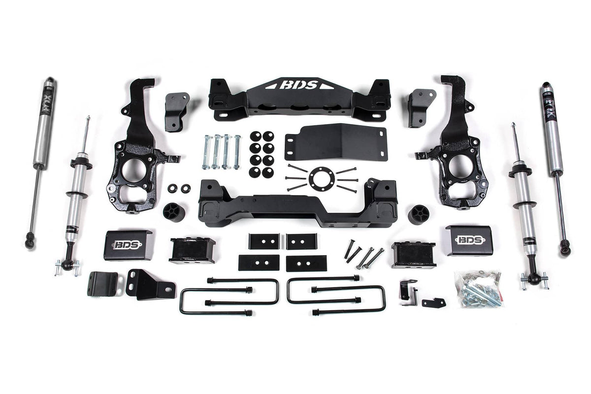 6" LIFT KIT W/ 4" LIFT BLOCKS W/ FOX 2.0 STRUTS & SHOCKS 21-26 F-150 4WD