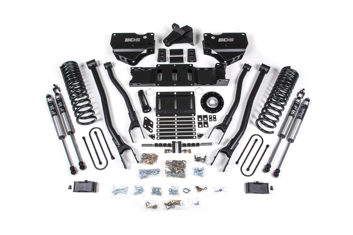 4" 4-LINK LIFT KIT W/ FOX 2.0 SHOCKS W/ 2" REAR LIFT W/ COIL SPRINGS 25-26 RAM 3500 4WD GAS W/O OVERLOADS