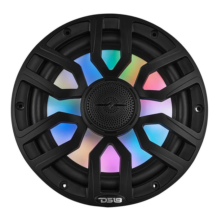 8" 2-WAY COAXIAL MARINE SPEAKER W/BULLET TWEETER AND DIGITAL LED LIGHTS