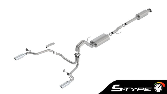 S-TYPE 3" CAT-BACK EXHAUST 15-20 F150 EXT/CREW 2.7/3.5/5.0L