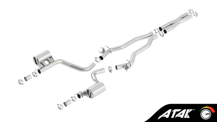 ATAK 3" CAT-BACK EXHAUST W/ MSD VALVE SIMULATORS 15-23 CHALLENGER SRT HELLCAT 6.2L
