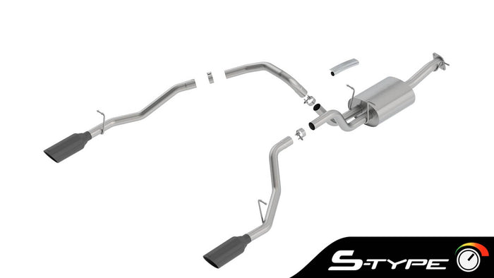 S-TYPE 3" CAT-BACK EXHAUST W/ BLACK CHROME TIPS 19-24 & 2026 RAM 1500 5.7L QUAD/CREW