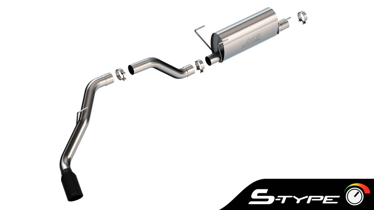 S-TYPE 3.5" CAT BACK SINGLE EXHAUST W/BLACK TIP 19-26 RAM 2500/3500 6.4L