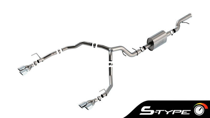 S-TYPE 3.5" CAT-BACK DUAL 2.75" EXHAUST W/STAINLESS TIPS 21-26 TAHOE/YUKON 6.2L