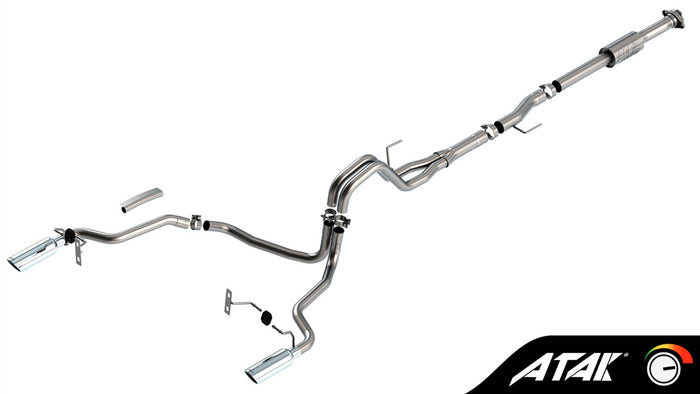 ATAK 3" CAT-BACK DUAL EXHAUST 21-26 F150 2.7L/3.5L