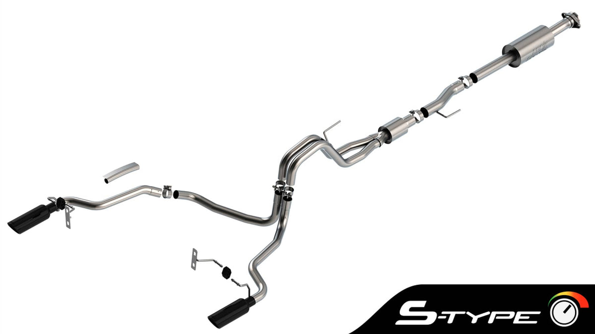 S-TYPE 3" CAT-BACK DUAL EXHAUST 21-26 F150 5.0L