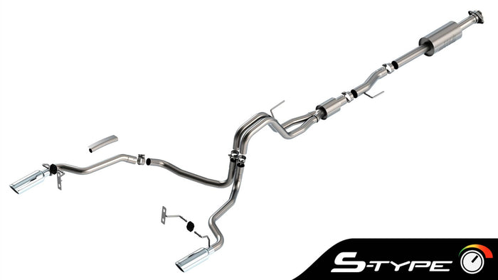 S-TYPE 3" CAT-BACK DUAL EXHAUST 21-26 F150 5.0L