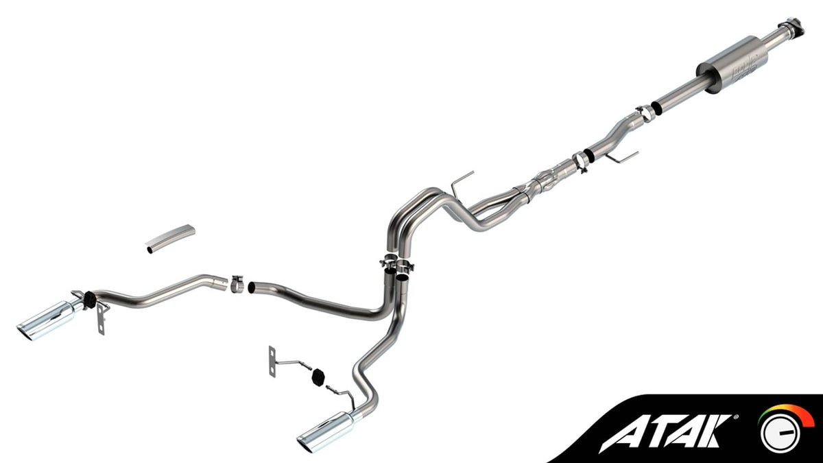 ATAK 3" CAT-BACK DUAL EXHAUST 21-26 F150 5.0L