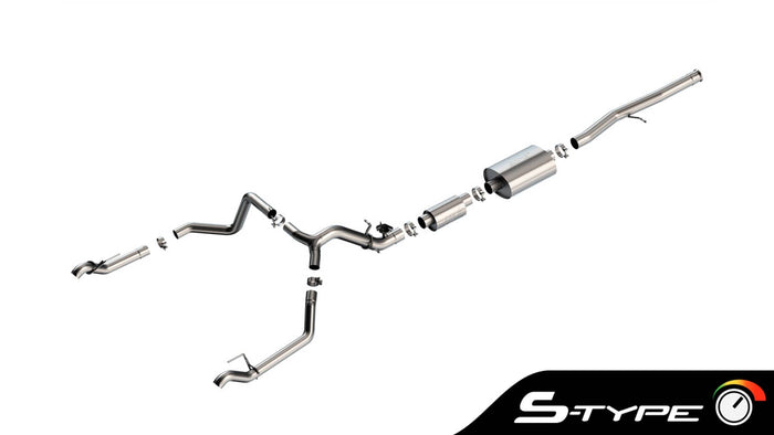 S-TYPE 3.5" CAT-BACK DUAL EXHAUST 24-26 GM 1500 EXTENDED/CREW CAB 6.2L (EXC ZR2/AT4X)