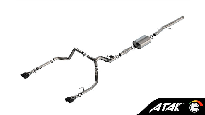ATAK 3.5" CAT-BACK EXHAUST WITH BLACK TIPS 24-26 GM 1500 6.2L EXT/CREW CAB (EXC ZR2/AT4X)