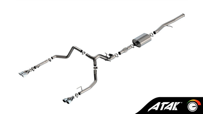 ATAK 3.5" CAT-BACK EXHAUST W/CHROME TIPS 24-26 GM 1500 EXT/CREW CAB (EXC ZR2/AT4X) 6.2L
