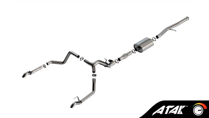 ATAK 3.5" CAT-BACK DUAL EXHAUST 24-26 GM 1500 ZR2/AT4X 6.2L 5'10"