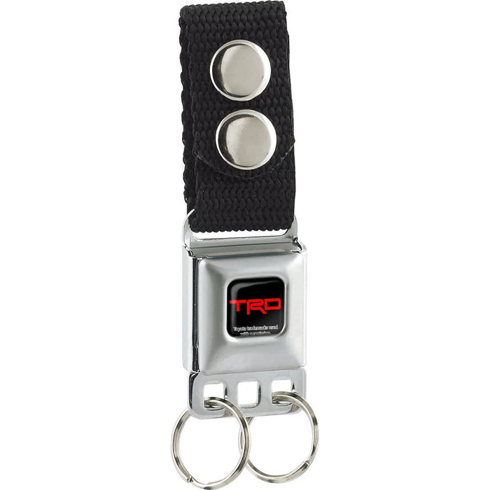 KEYCHAIN - TOYOTA RACING DEVELOPMENT TRD LOGO FULL COLOR BLACK/RED - BLACK WEBBING