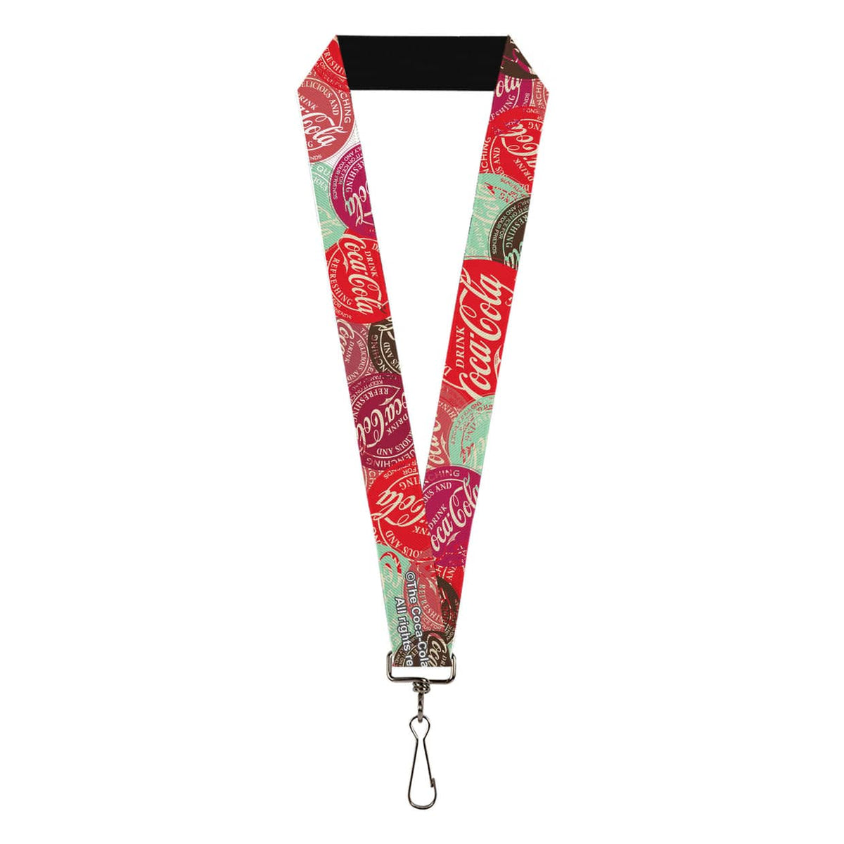 LANYARD - 1.0" - DRINK COCA-COLA COKE PATCHES STACKED REDS/MULTI COLOR