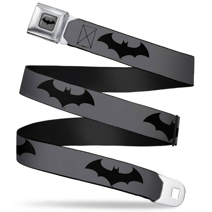 RETRO BAT LOGO FULL COLOR GRAY BLACK SEATBELT BELT - RETRO BAT LOGO GRAY/BLACK WEBBING