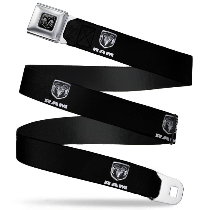 RAM SEATBELT BELT - RAM BLACK/SILVER LOGO REPEAT WEBBING