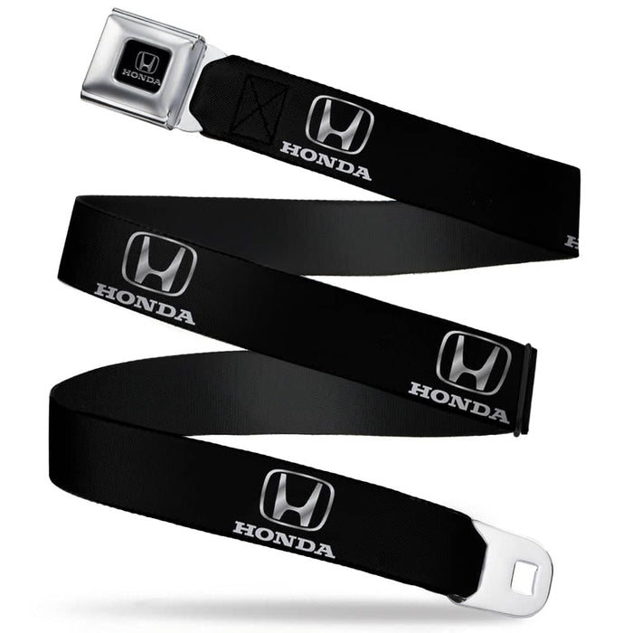 HONDA SEATBELT BELT - HONDA LOGO BLACK/SILVER REPEAT WEBBING