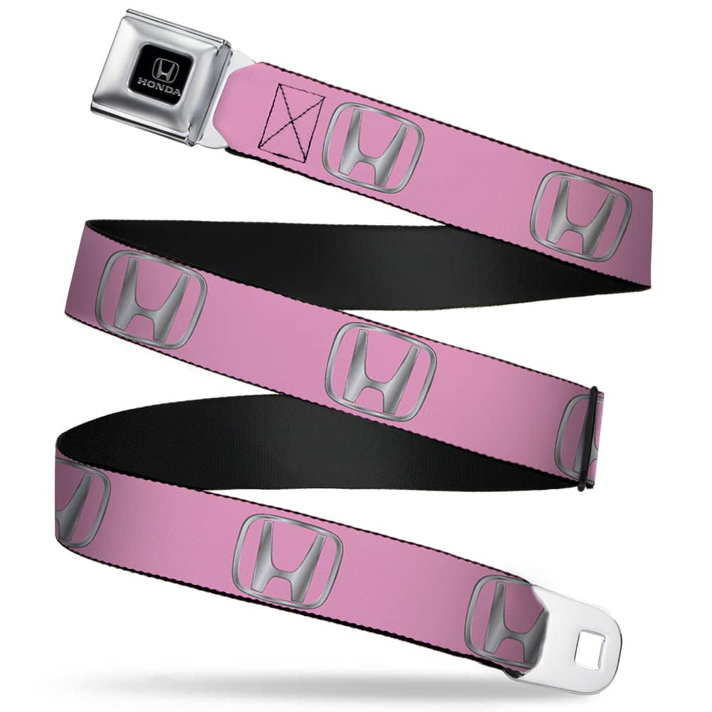 HONDA SEATBELT BELT - HONDA LOGO PINK/SILVER-FADE WEBBING