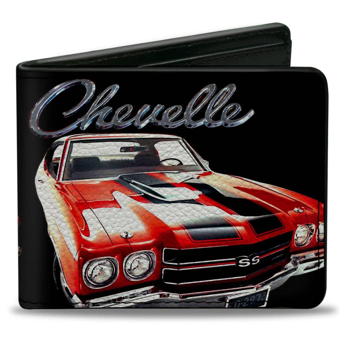 BI-FOLD WALLET - 1970 CHEVROLET CHEVELLE BLACK SILVER RED