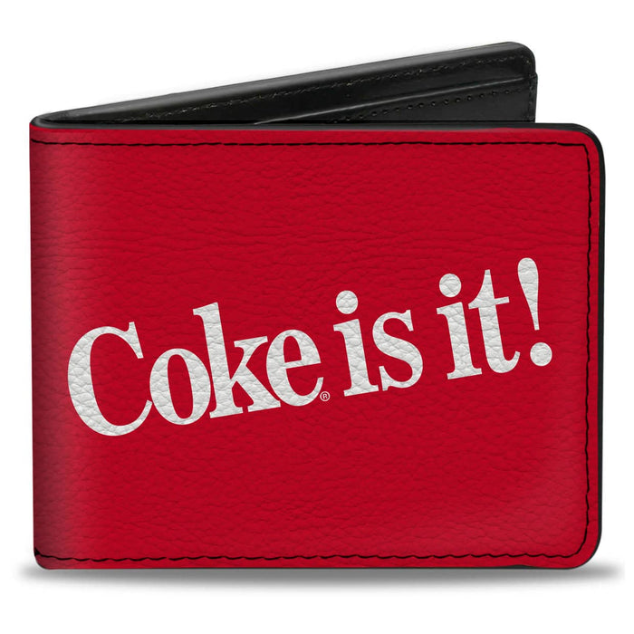 BI-FOLD WALLET - COCA-COLA COKE IS IT! TEXT RED/WHITE