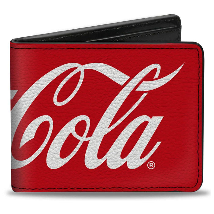 BI-FOLD WALLET - COCA-COLA COKE SCRIPT LOGO STRETCH RED/WHITE