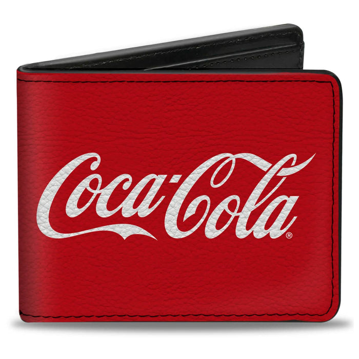 BI-FOLD WALLET - COCA-COLA COKE SCRIPT LOGO REPEAT RED/WHITE