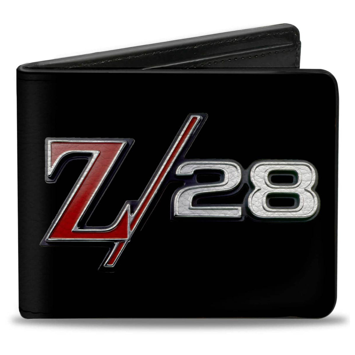 BI-FOLD WALLET - 1969 CAMARO Z 28 EMBLEM BLACK SILVERS RED