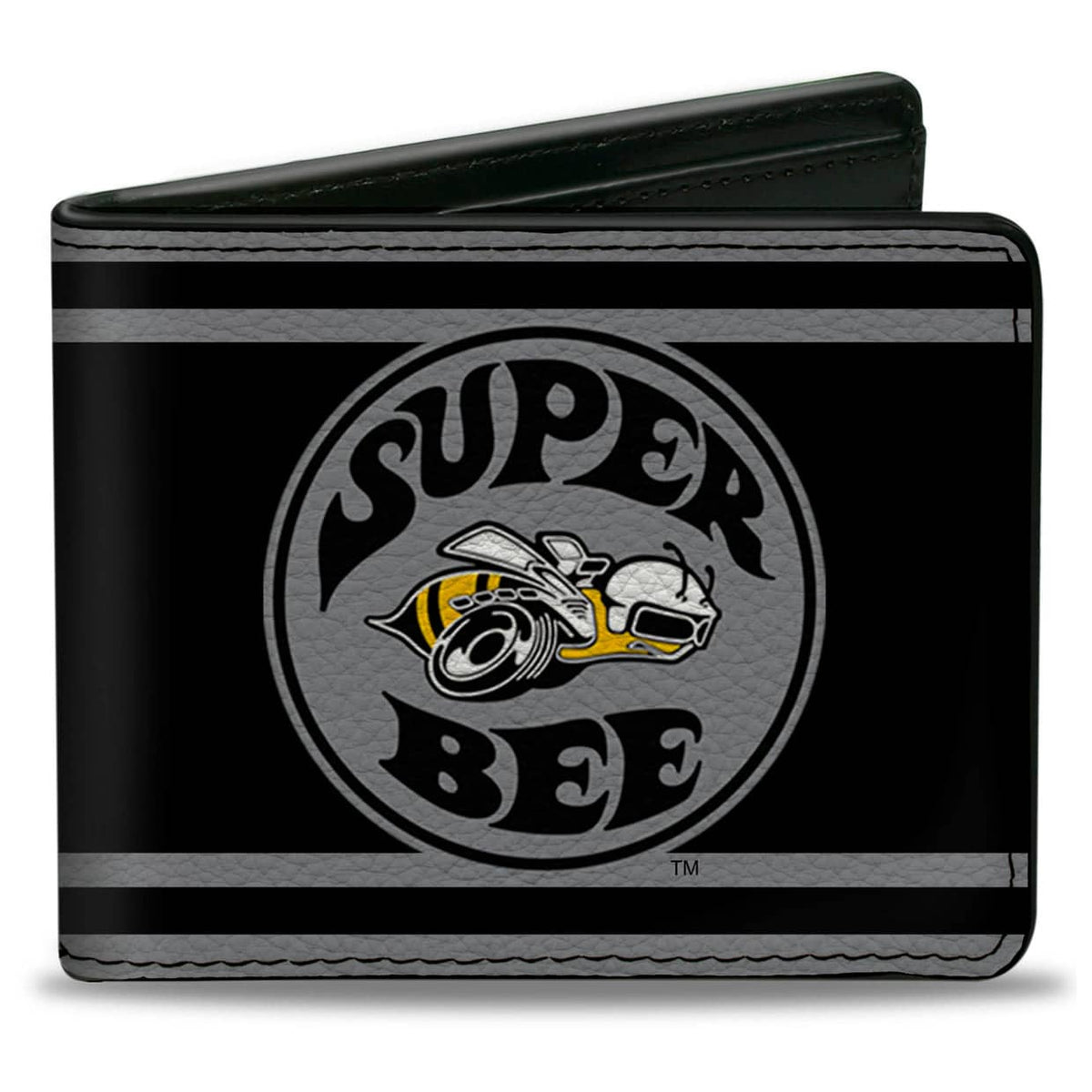 BI-FOLD WALLET - SUPER BEE LOGO STRIPES BLACK GRAY