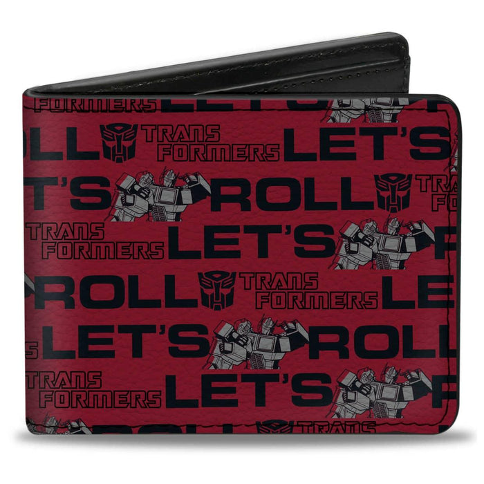 BI-FOLD WALLET - TRANSFORMERS OPTIMUS PRIME AND BUMBLEBEE LET'S ROLL POSE RED/BLACK