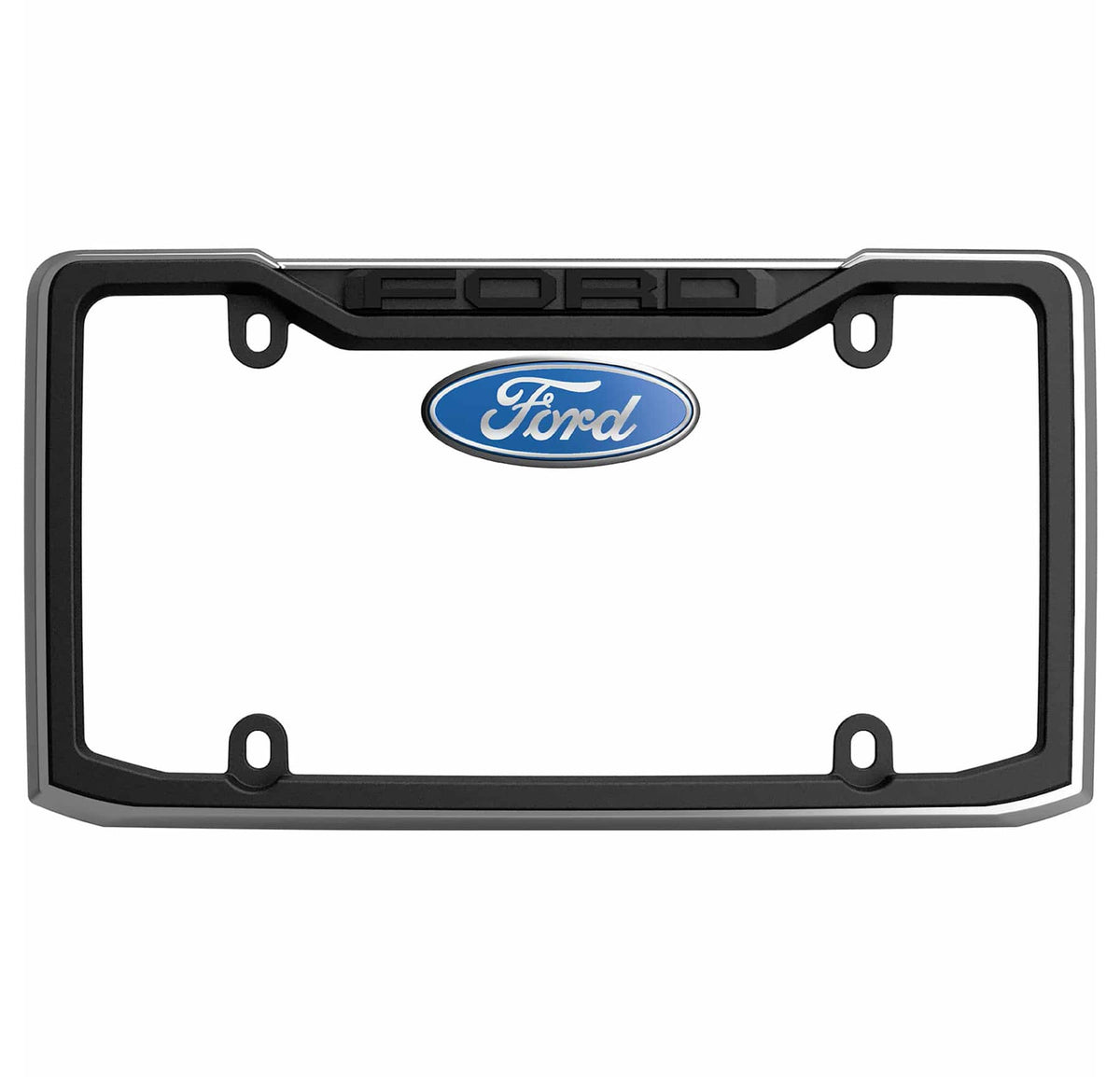 LICENSE PLATE FRAME | FORD BLACK/CHROME