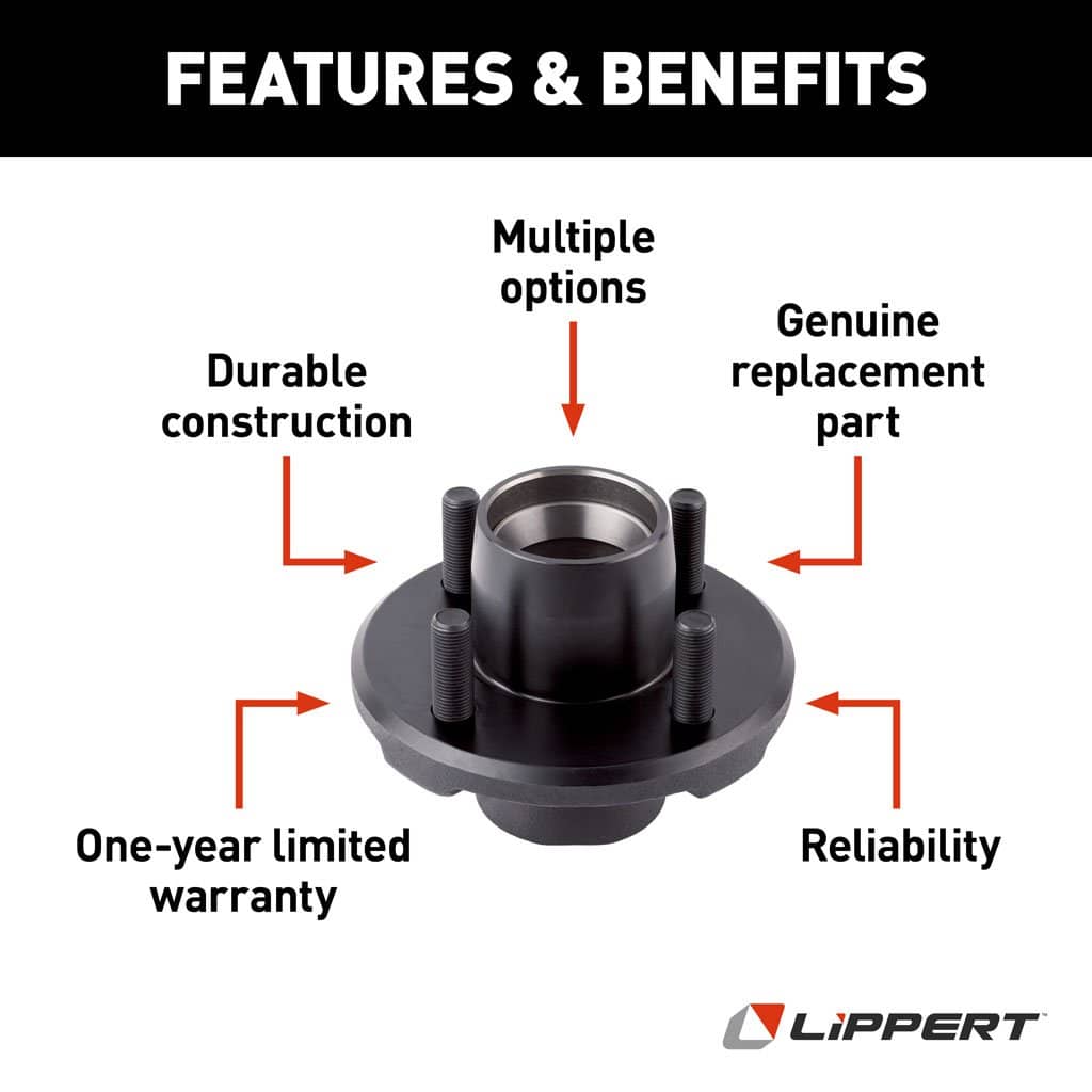 IDLER HUB FOR 2,200-LB. AXLE - 4 ON 4", 1/2" STUD