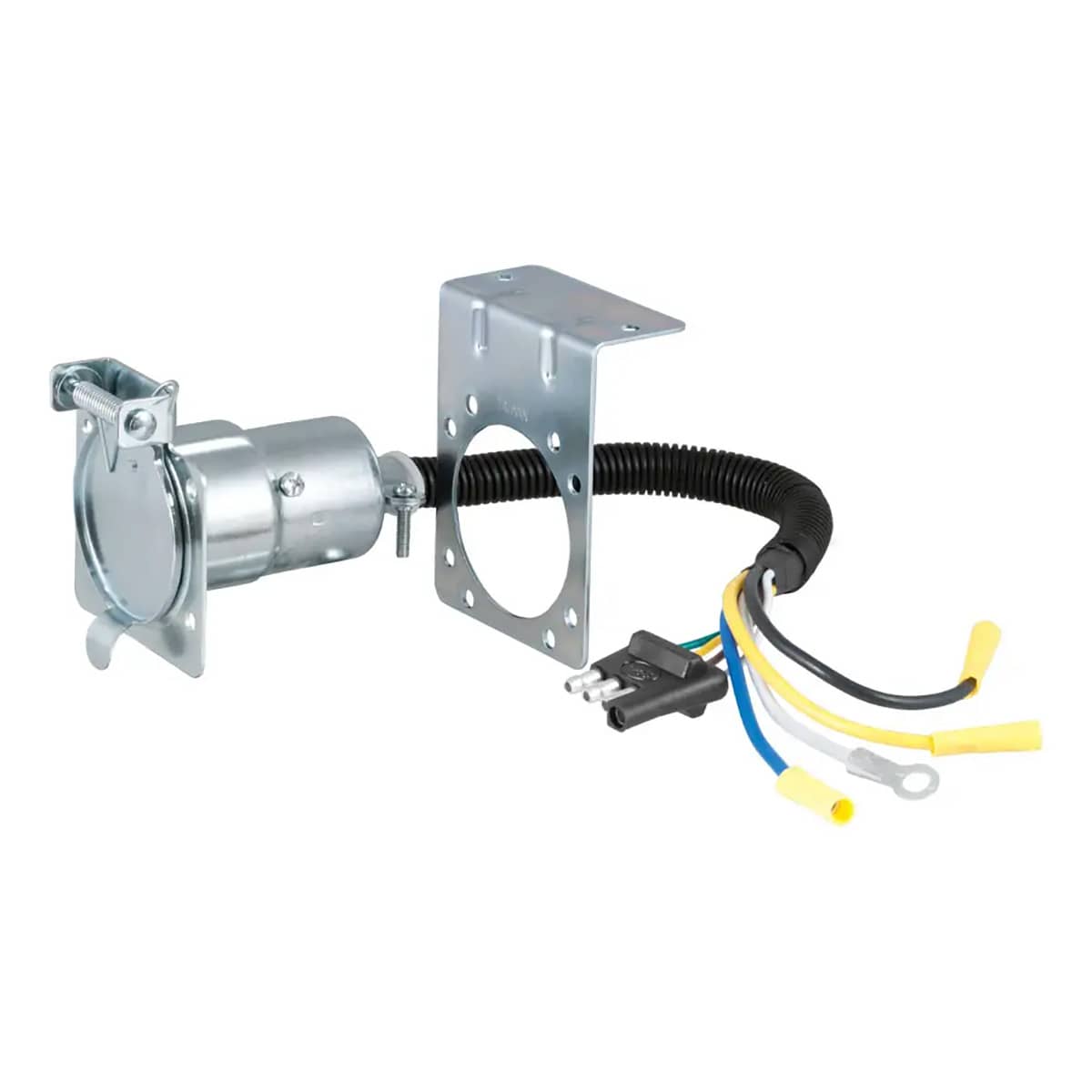 ELECTRICAL ADAPTER W/BRACKET 4-WAY FLAT VEHICLE TO 7-WAY RV BLADE TRAILER