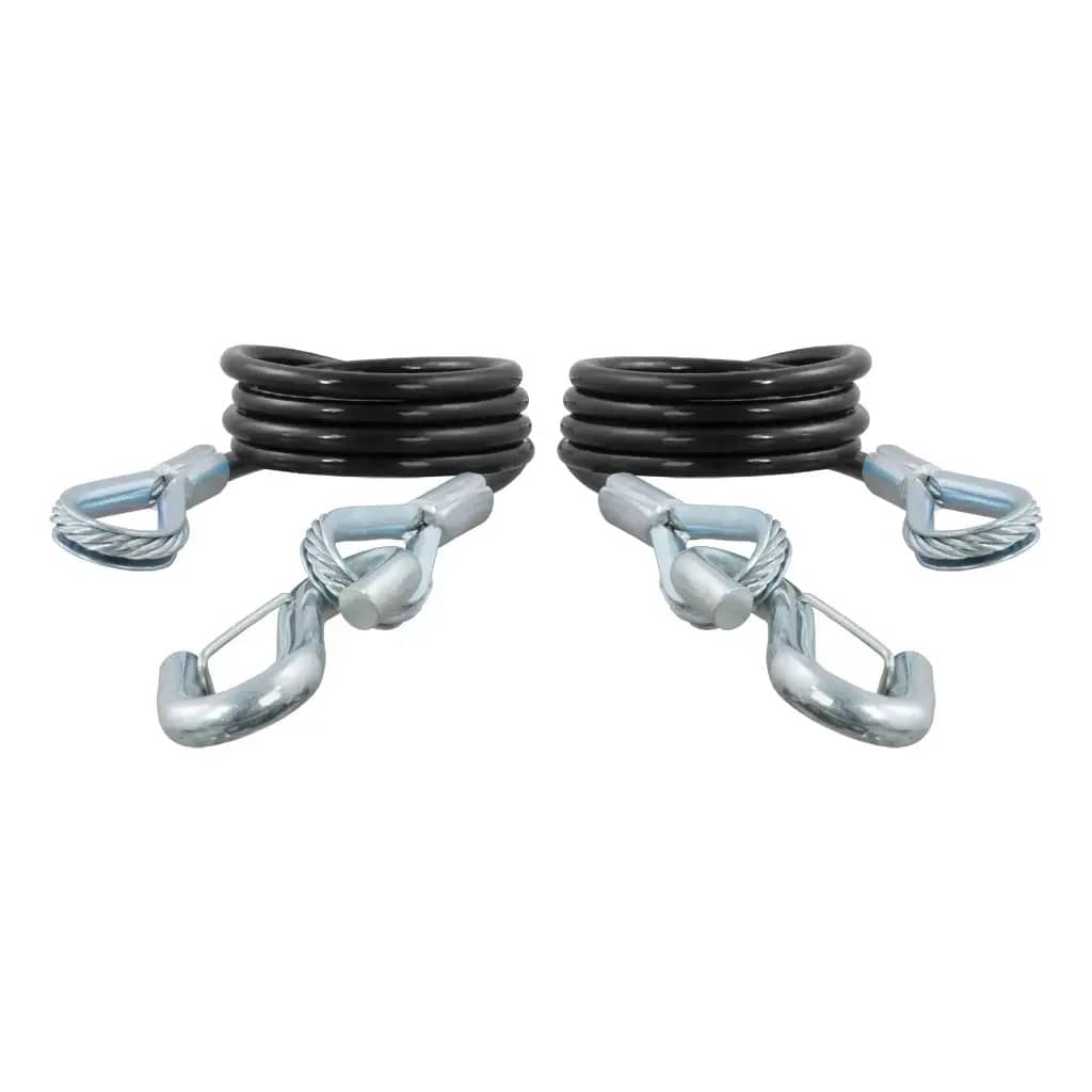43-7/8" Safety Cables with 2 Snap Hooks (3,500 lbs, Vinyl-Coated, 2-Pack)