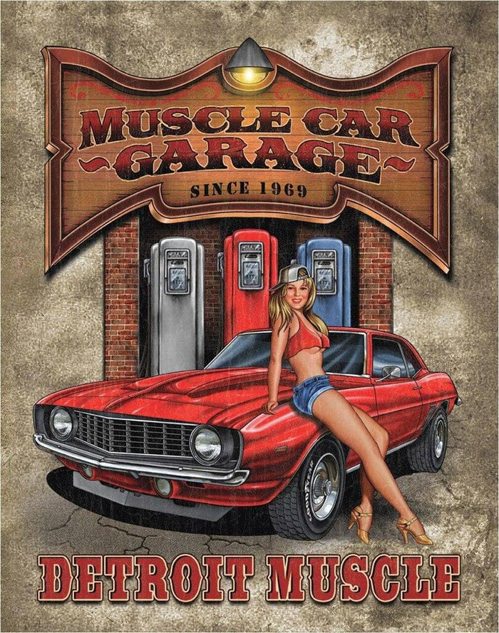 TIN SIGN MUSCLE CAR
