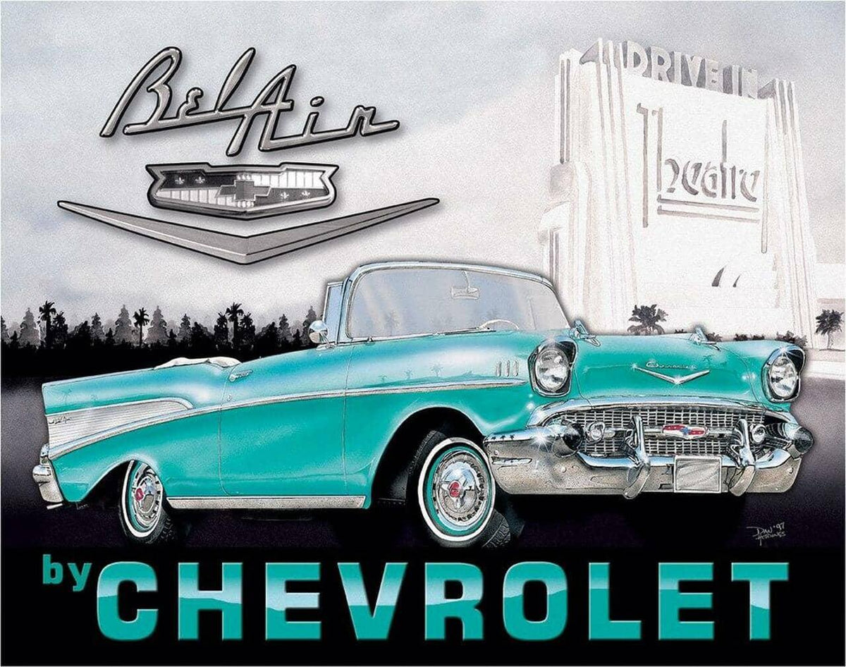 TIN SIGN CHEV BEL AIR 57