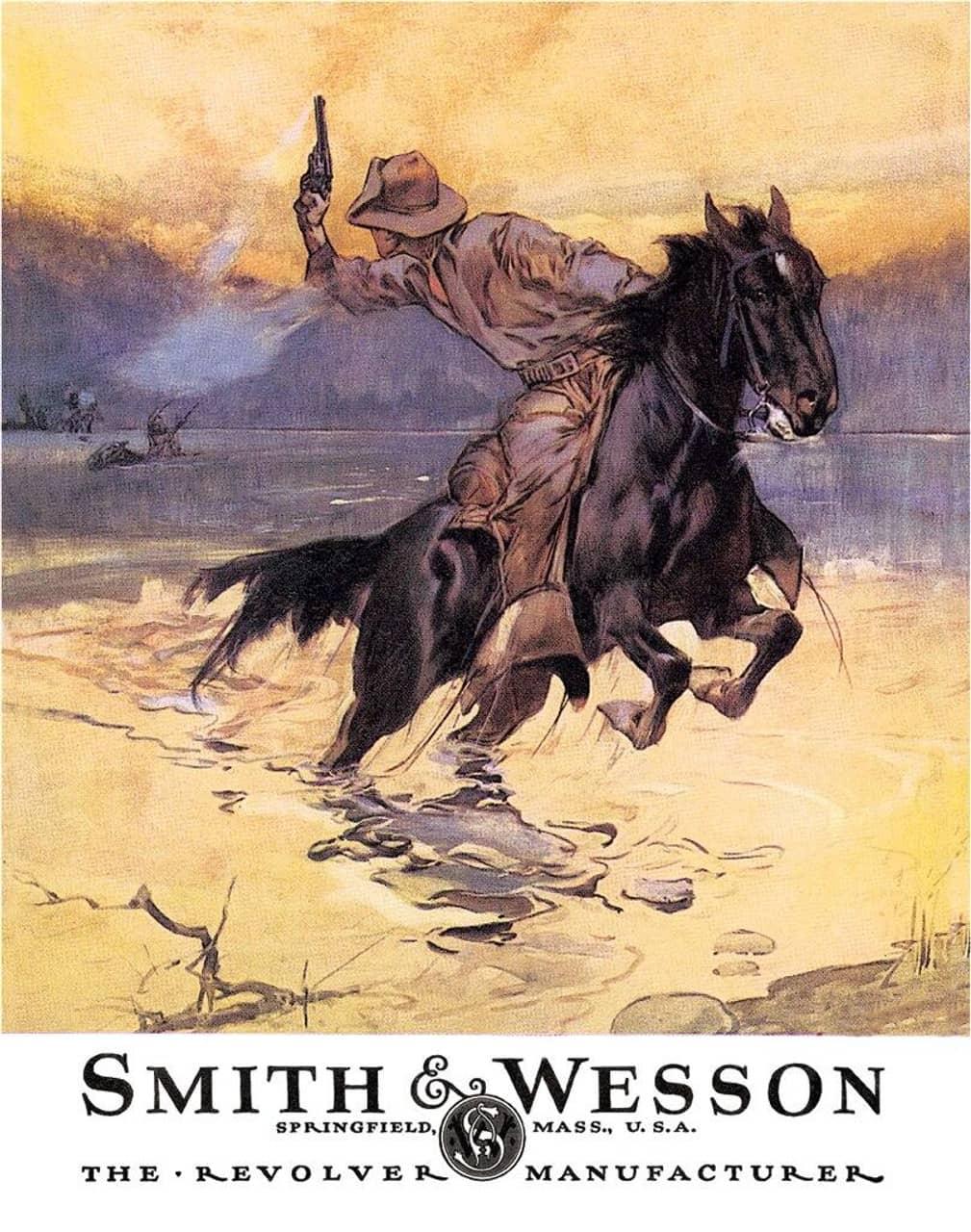 12.5 X 16" SMITH & WESSON HOSTILES TIN SIGN